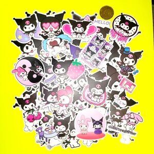 Brand New 50pcs Sanrio Kuromi Waterproof Stickers #1